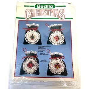 Bucilla Christmas Pouches Counted Cross-Stitch Set Of 4,  Pattern only